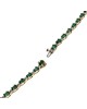 Alternating Emerald and Diamond Link Bracelet in Yellow Gold